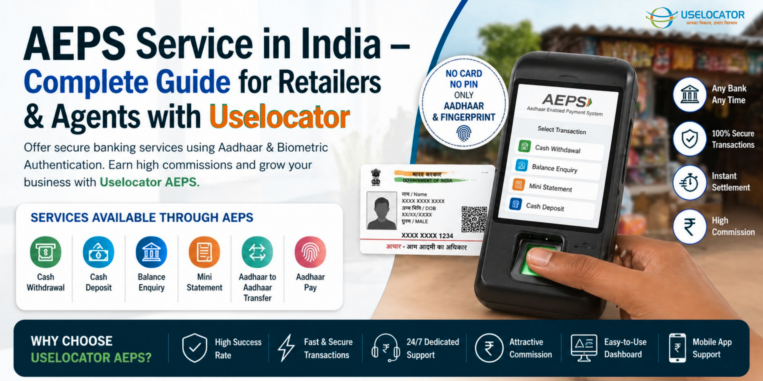 AEPS Service in India – Complete Guide for Retailers & Agents with Uselocator